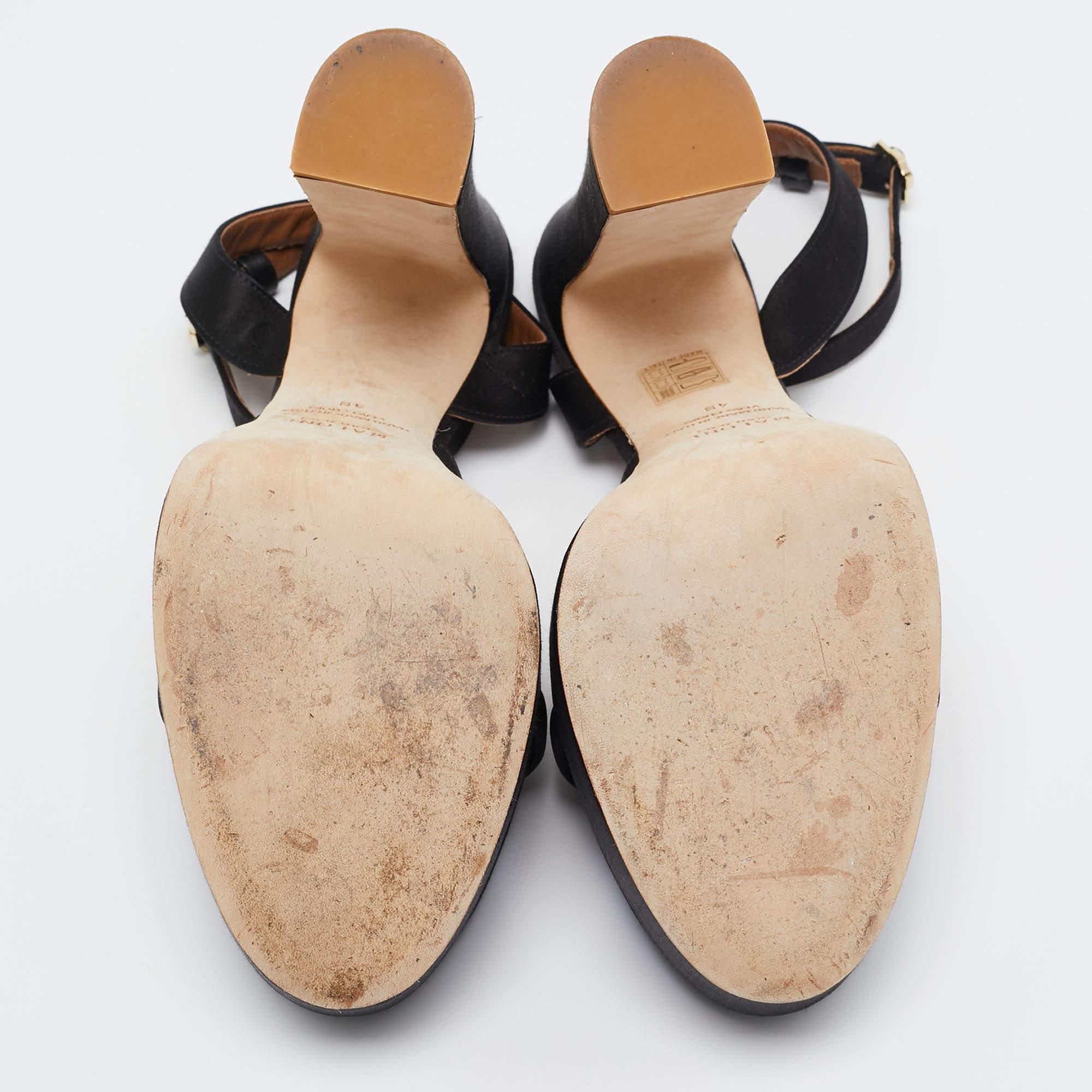 Malone Souliers Escarpins Mora en satin noir Taille 40 en vente 1