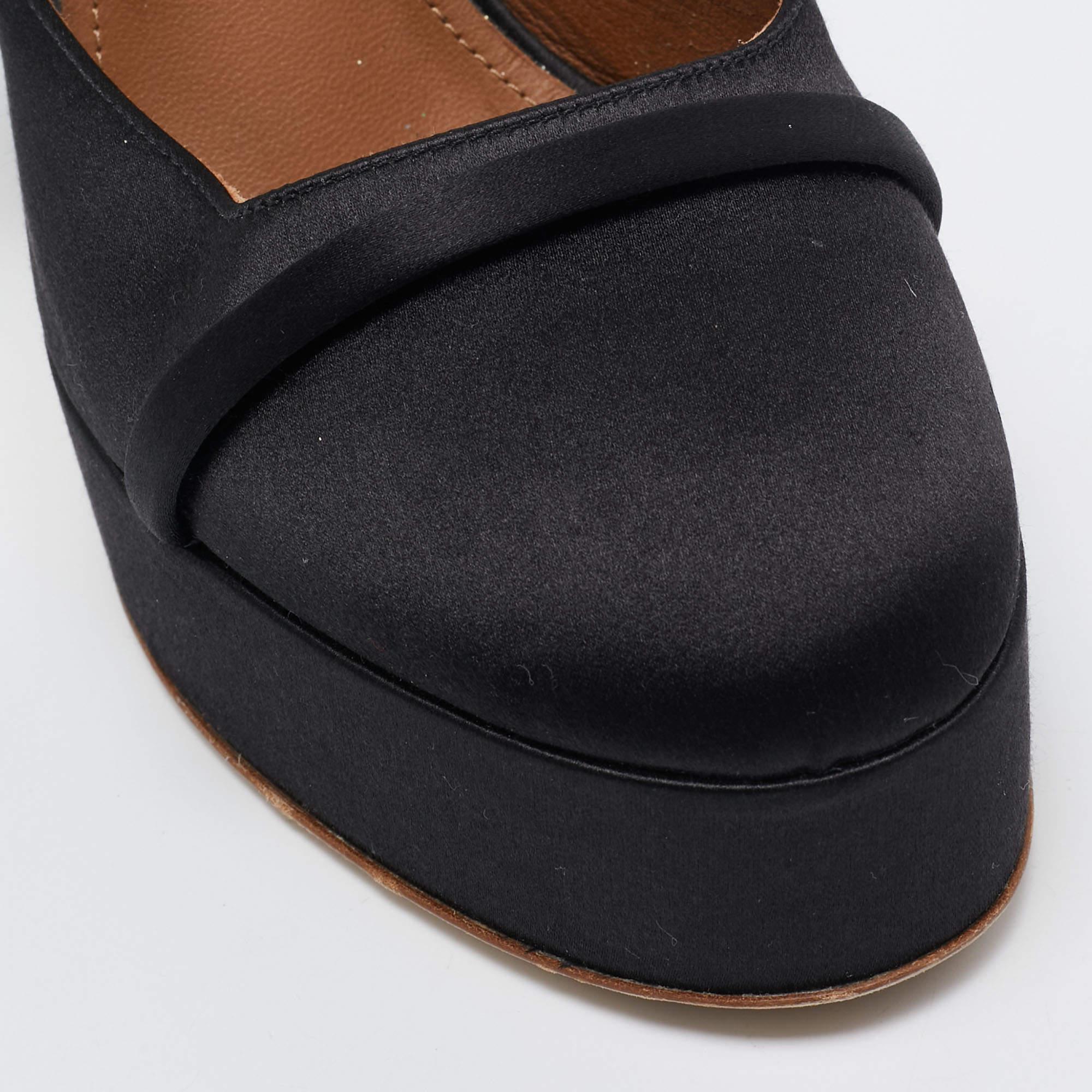 Malone Souliers Escarpins Mora en satin noir Taille 40 en vente 2