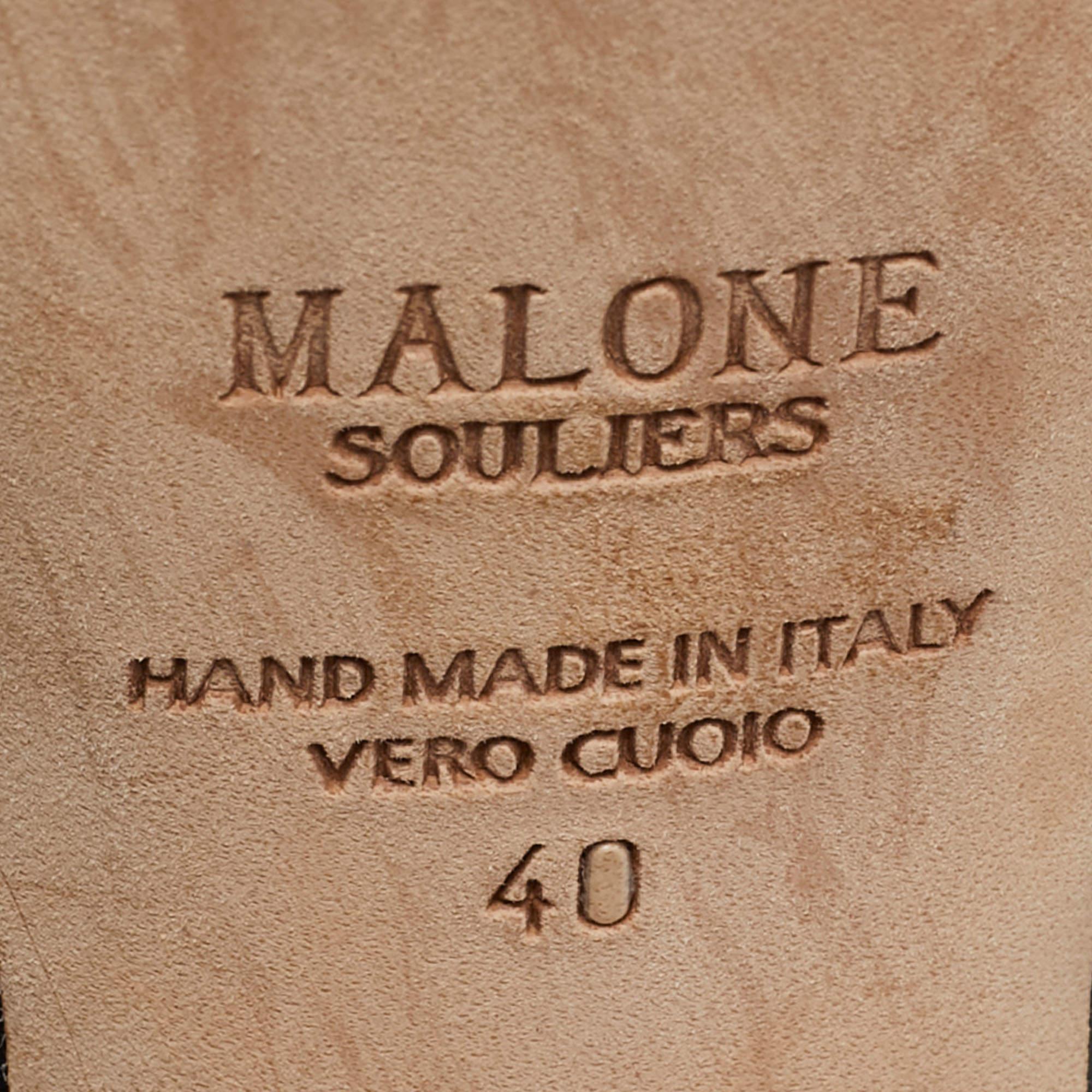 Malone Souliers Escarpins Mora en satin noir Taille 40 en vente 3