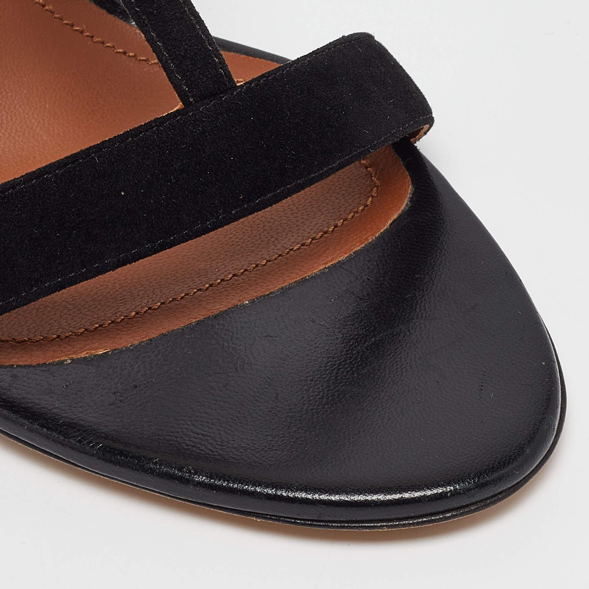 Malone Souliers Sandales en daim noir avec ornements floraux Taille 41 en vente 2