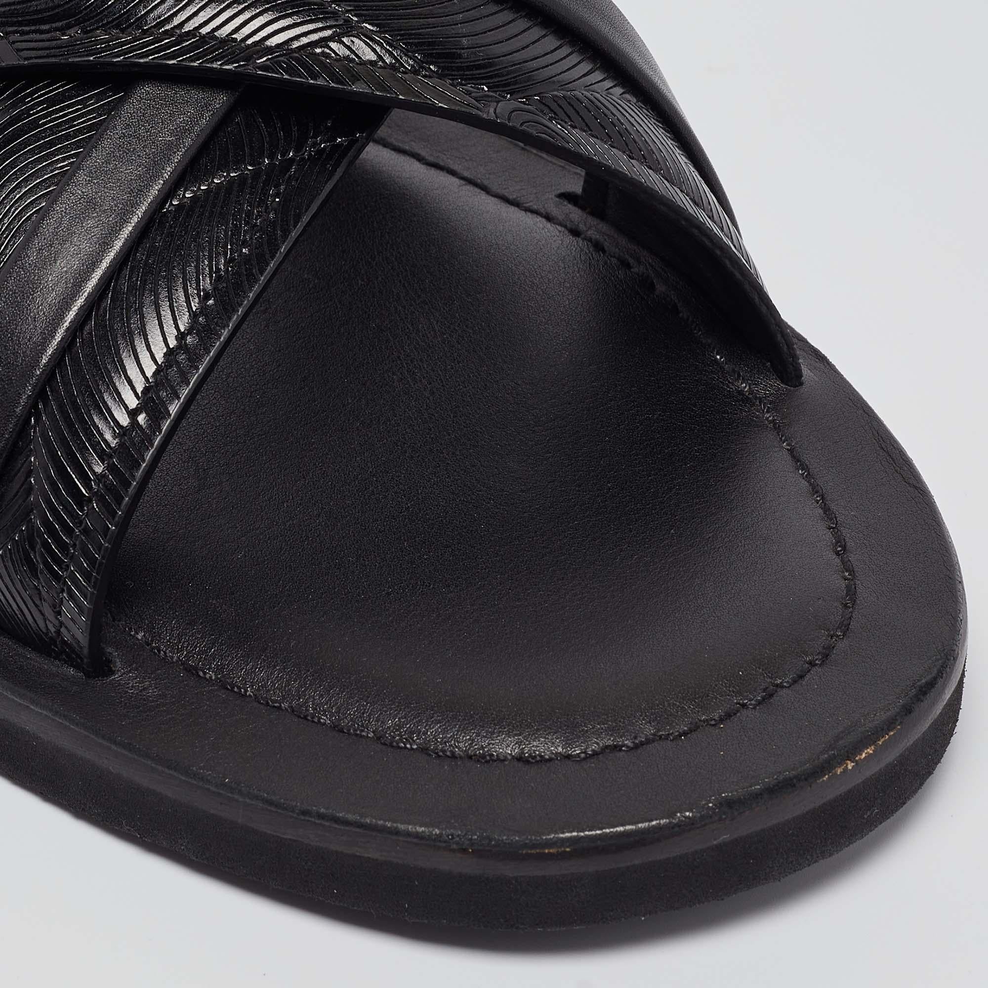 Malone Souliers Slides en cuir texturé noir Taille 43 Pour femmes en vente