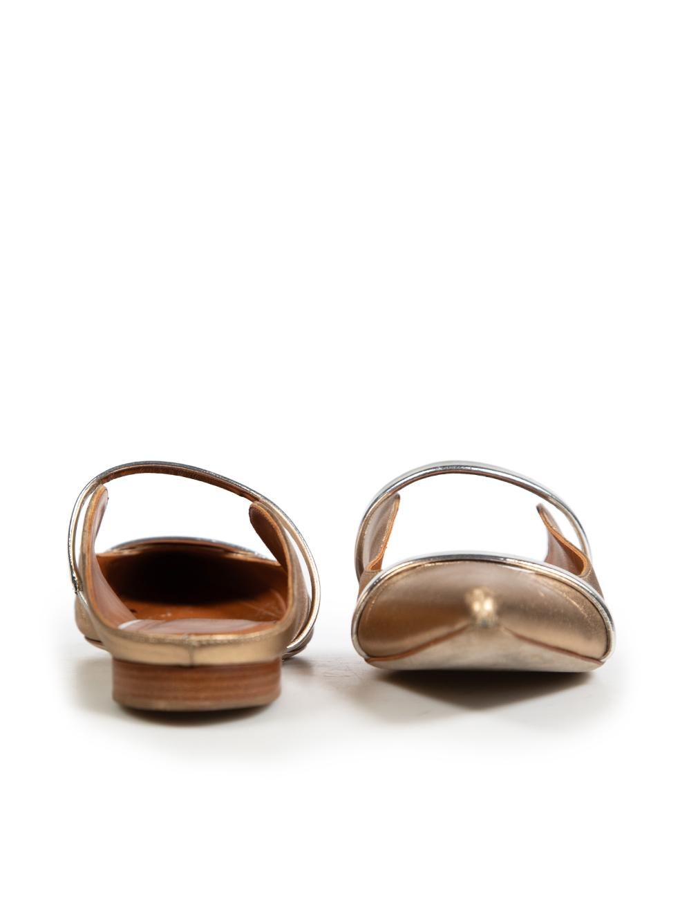 Beige Malone Souliers Bronze Leather Maureen Mules Size IT 37