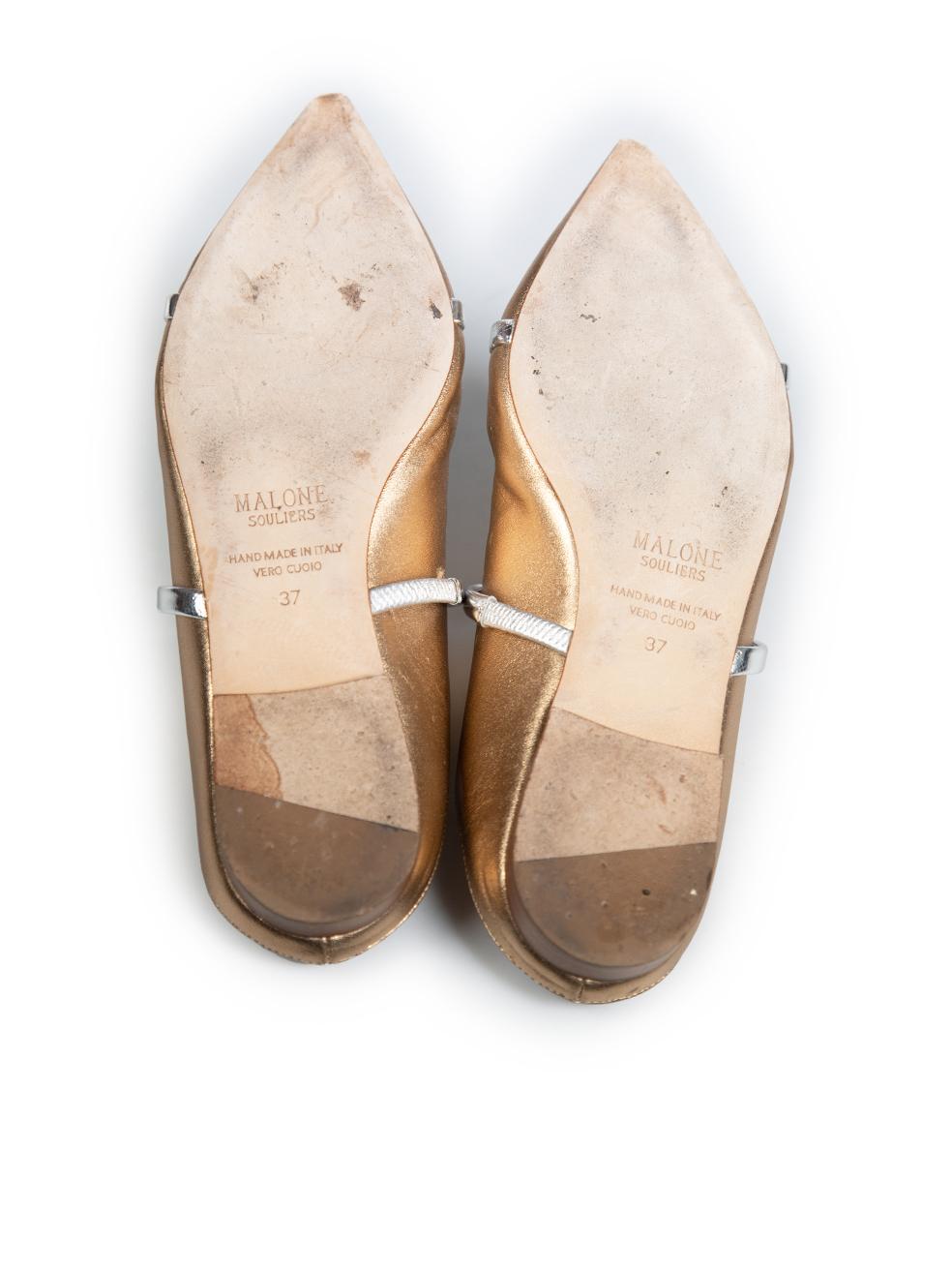 Malone Souliers Bronze Leather Maureen Mules Size IT 37 In Good Condition In London, GB