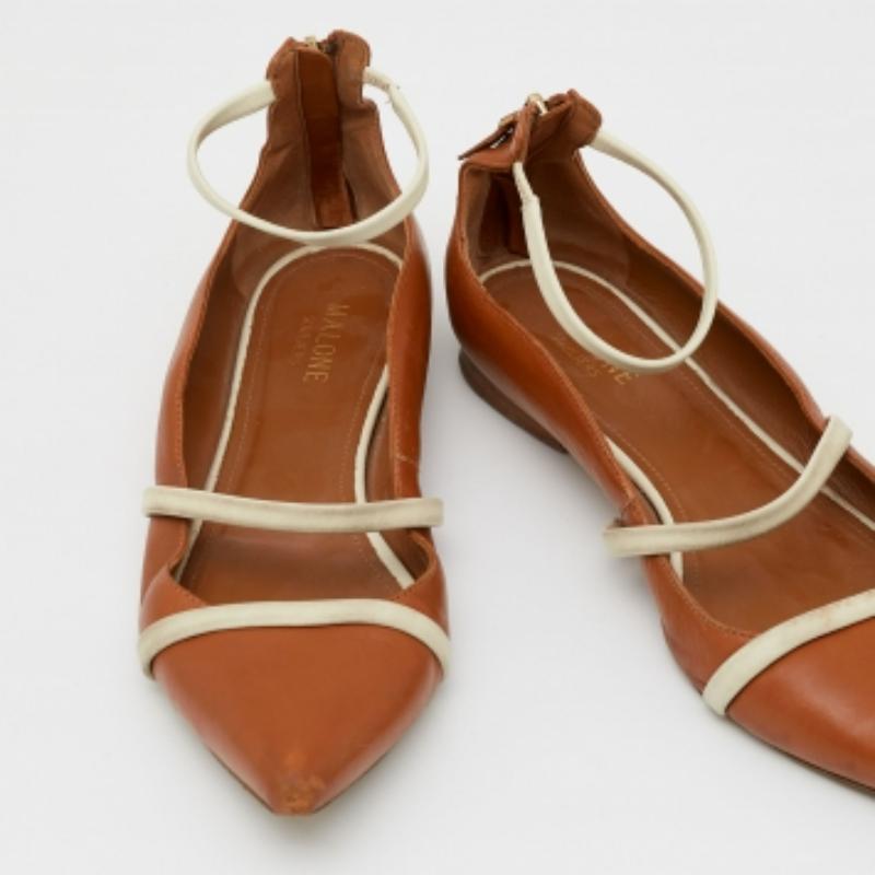 Malone Souliers Bailarinas Robyn Piel Marrón Talla 38 en venta 3