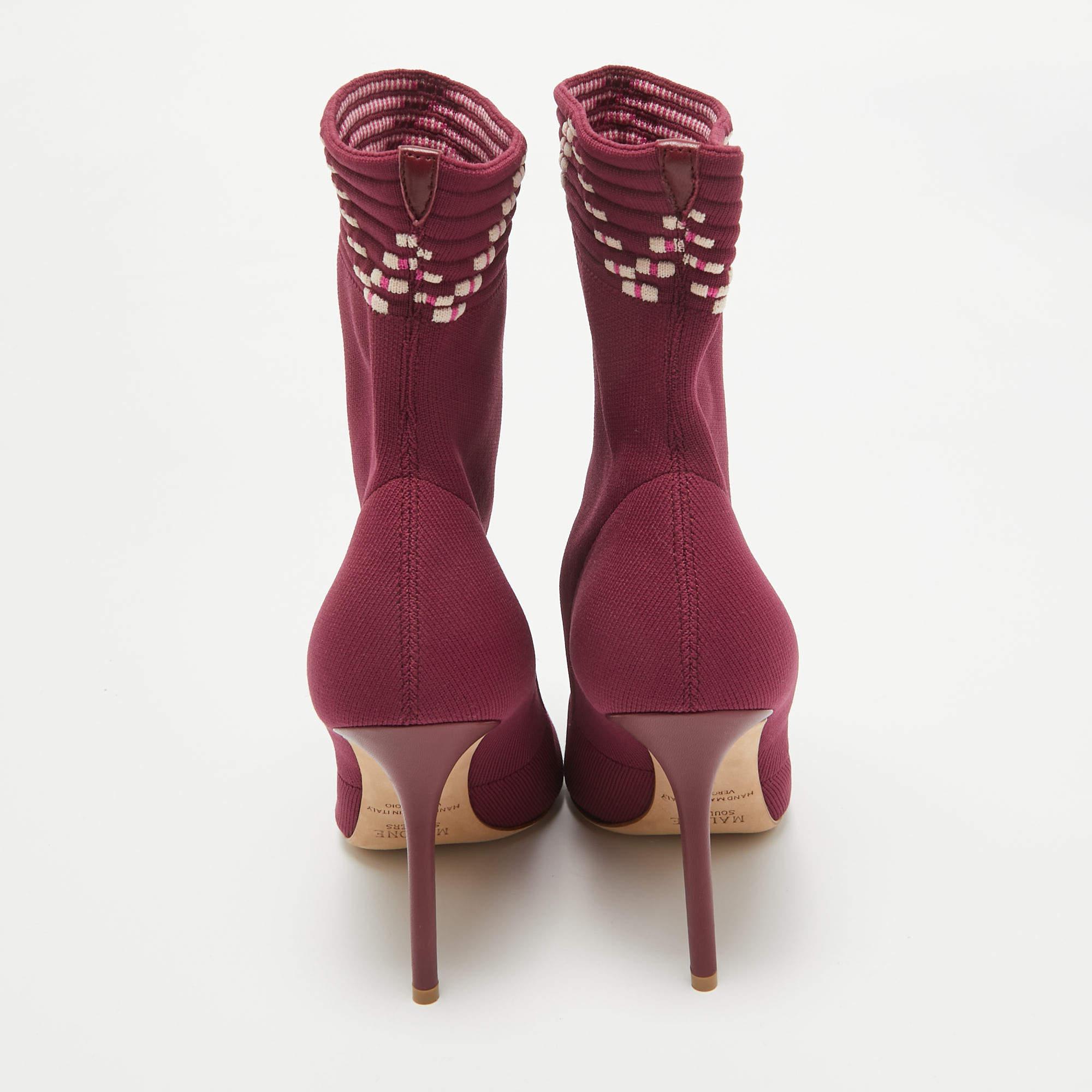 De las mujeres Botas tobilleras de tejido de punto burdeos Malone Souliers talla 39 en venta