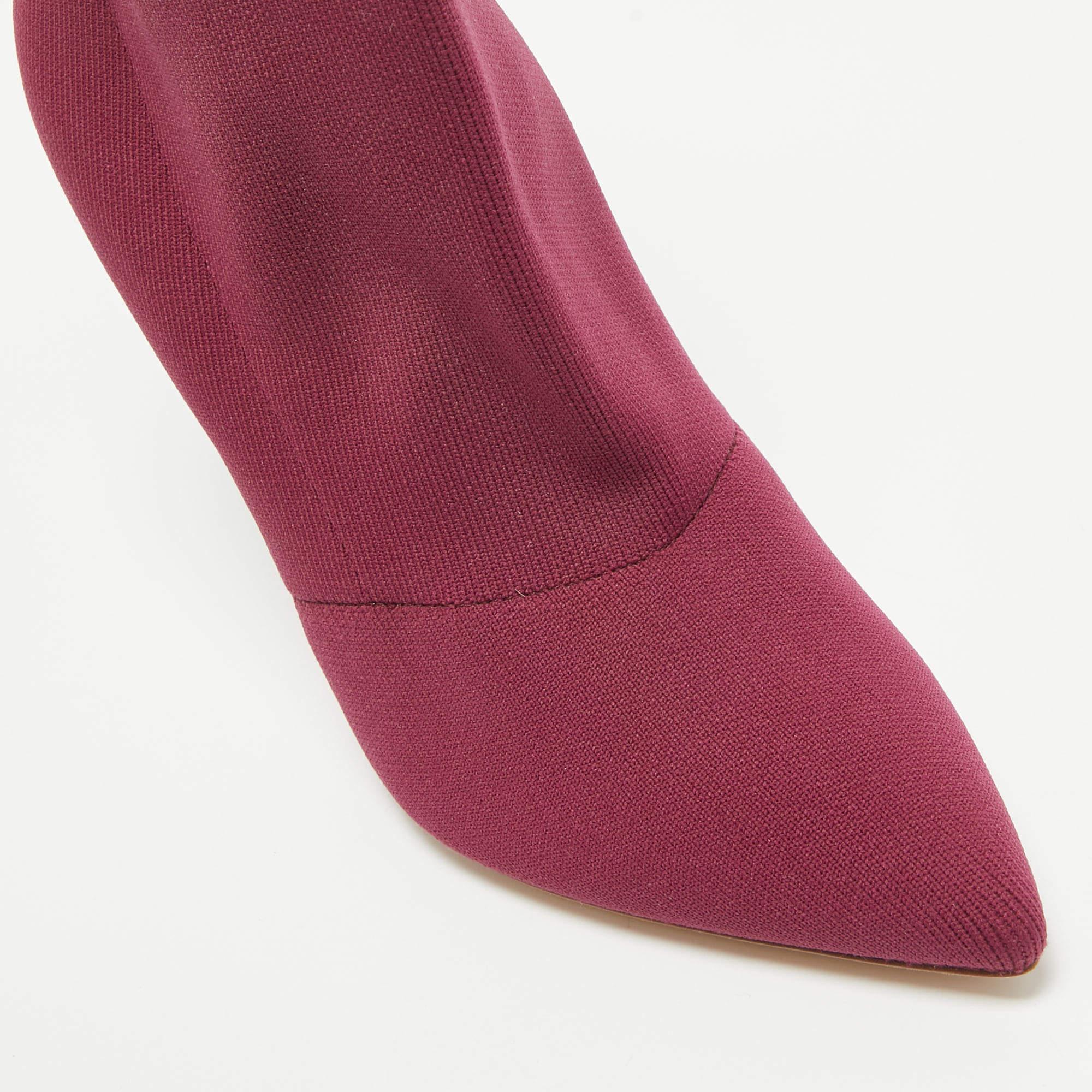 Botas tobilleras de tejido de punto burdeos Malone Souliers talla 39 en venta 2