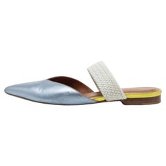 Malone Souliers by Roy Luwolt Blue Leather And Elastic Maisie Flat Mules Size 36