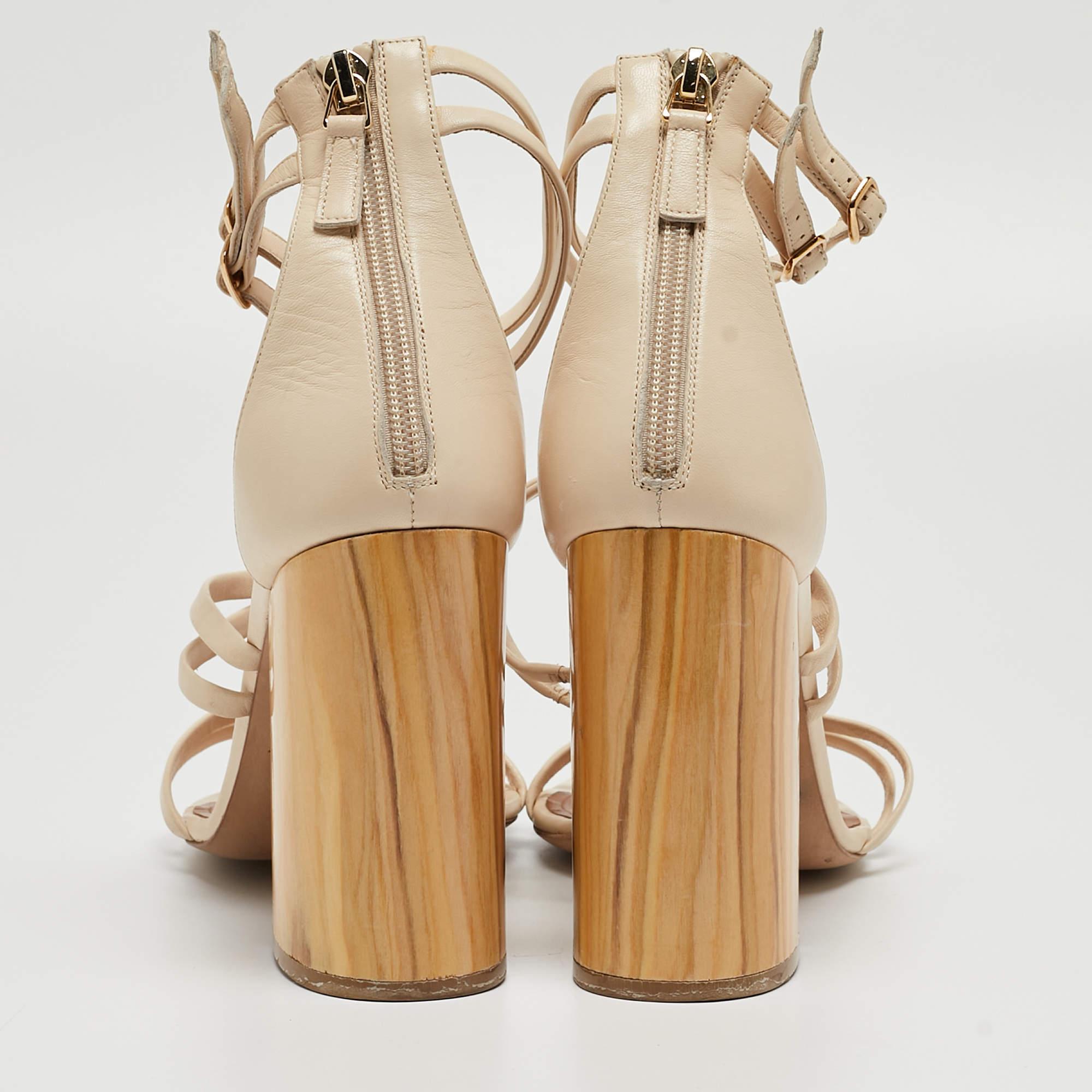 Malone Souliers - Sandales à lanières à la cheville en cuir crème, taille 41 Pour femmes en vente