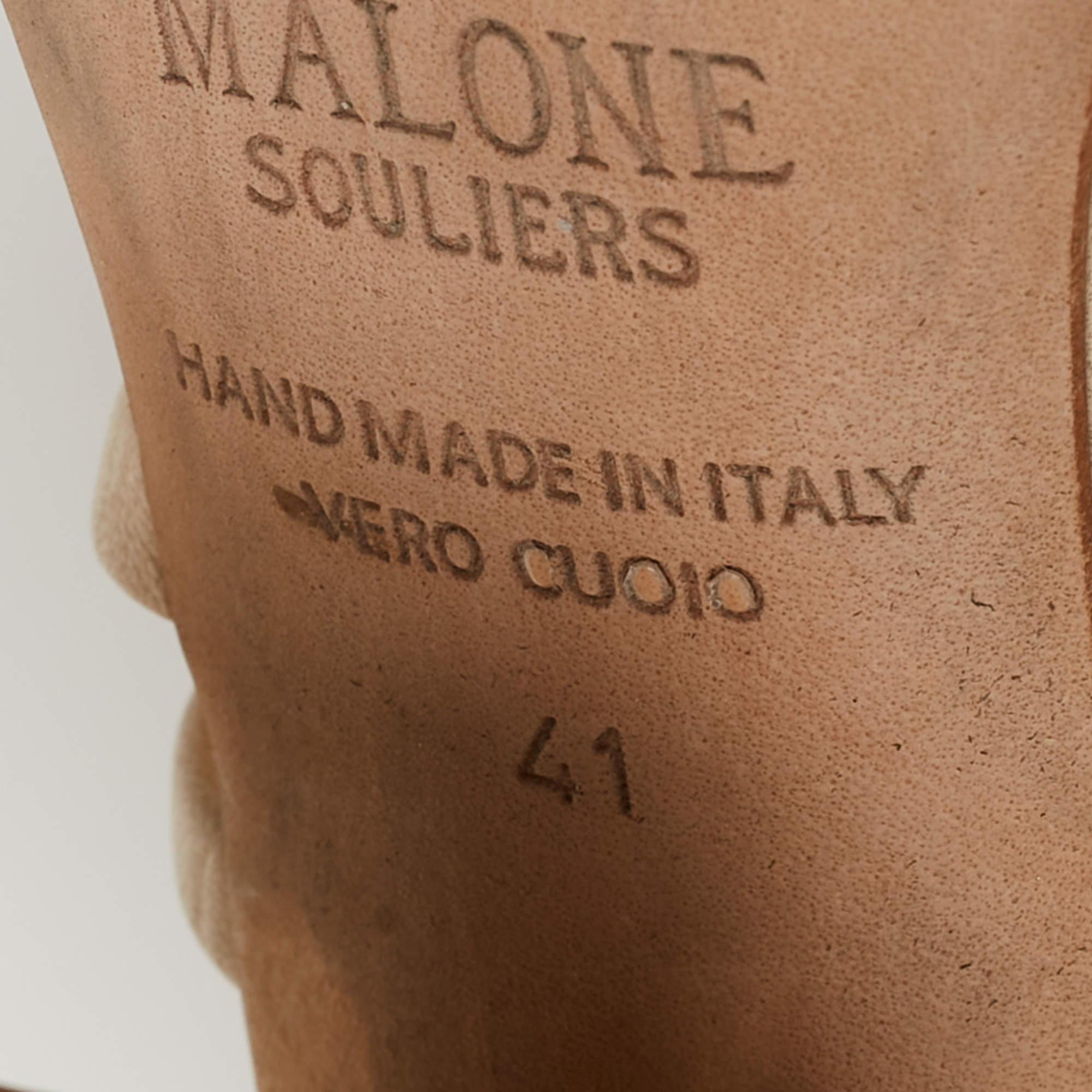 Malone Souliers - Sandales à lanières à la cheville en cuir crème, taille 41 en vente 3