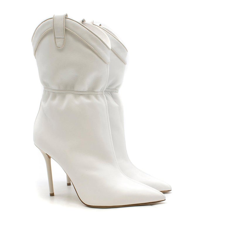 Malone Souliers Daisy 100 white leather ankle boots - Current Season US 9  For Sale at 1stDibs | malone souliers boots