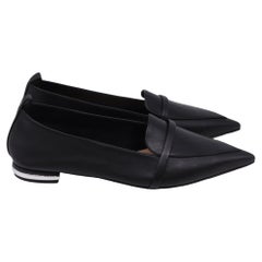 Malone Souliers Dora Pointed-Toe Loafers in Black Leather