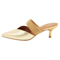 Malone Souliers Gold Leather Maisie Mules Size 35