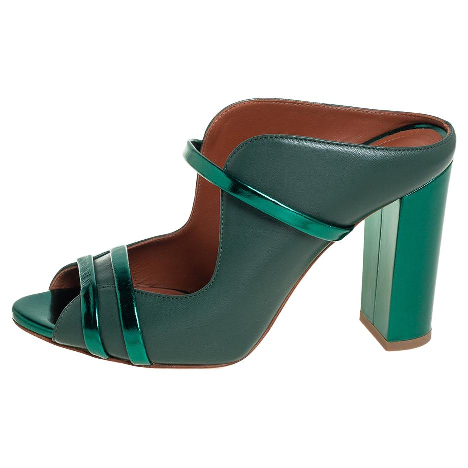 Malone Souliers Mules Norah en cuir vert Taille 37.5