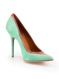 Malone Souliers Green Suede Point Toe Heels Size IT 38