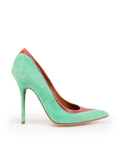 Malone Souliers Bombas de punta de ante verde Talla IT 38