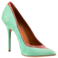 Malone Souliers Green Suede Point Toe Pumps Size IT 38