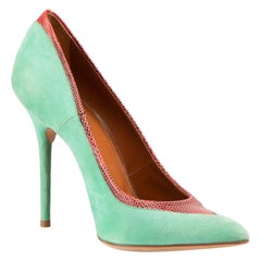 Malone Souliers Green Suede Point Toe Pumps Size IT 38