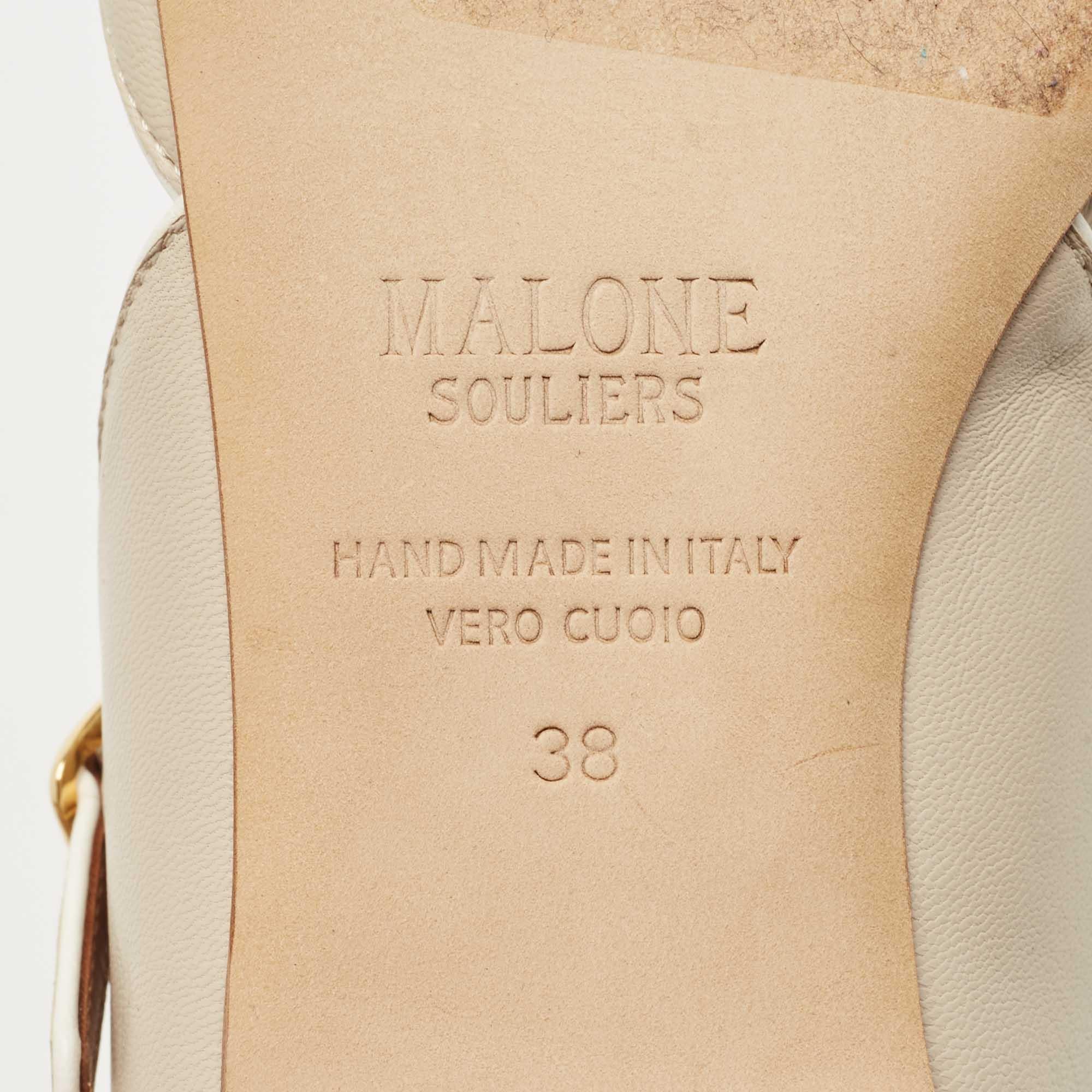 Malone Souliers Grey Leather Imogen Mule Size 38 4