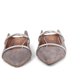 MALONE SOULIERS grey suede MAUREEN Ballet Flats Shoes 38