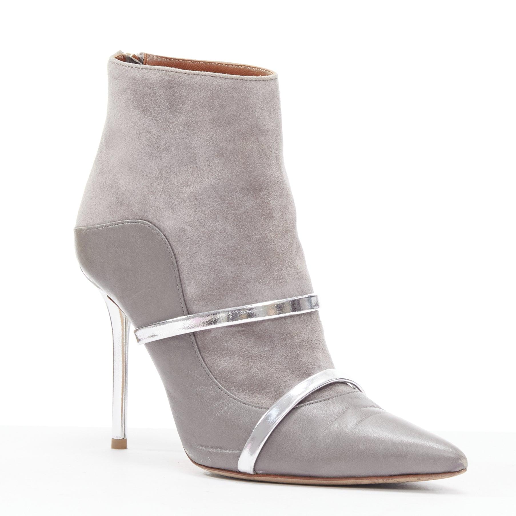 MALONE SOULIERS bottines à talons en daim gris avec lanières en vernis argenté EU37
Référence : EALU/A00053
Marque : MalONE Souliers
MATERIAL : Daim, cuir
Couleur : Gris, Argent
Motif : Solide
Fermeture : Zip
Doublure : Cuir marron
Détails