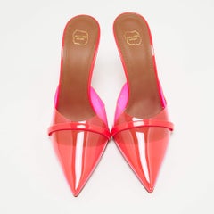 Malone Souliers Hot Pink Patent Leather and PVC  Joella Mules Size 38