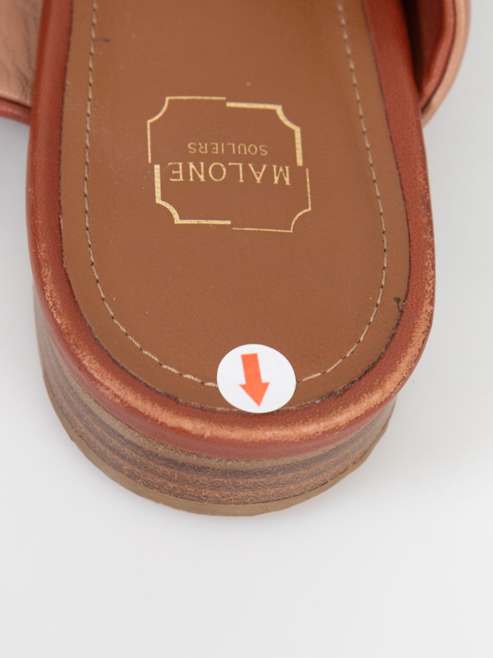 Malone Souliers Mules de piel con relieve de cocodrilo Talla IT 38 en venta 5