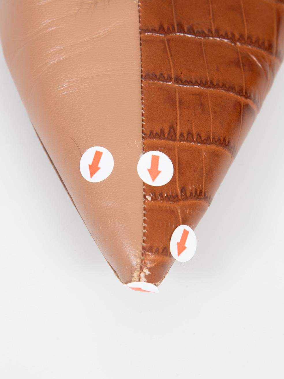 Malone Souliers Mules de piel con relieve de cocodrilo Talla IT 38 en venta 1