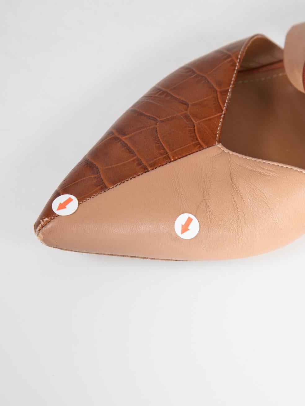 Malone Souliers Mules de piel con relieve de cocodrilo Talla IT 38 en venta 2