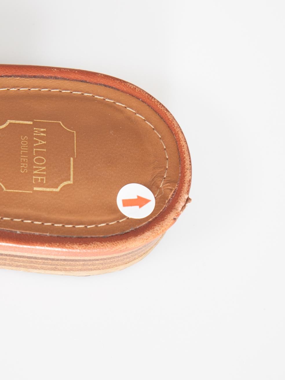 Malone Souliers Mules de piel con relieve de cocodrilo Talla IT 38 en venta 4