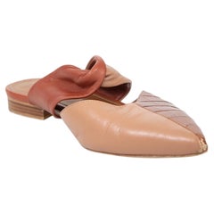 Malone Souliers Leder Pantoletten mit Krokoprägung Größe IT 38