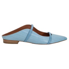 MALONE SOULIERS light blue leather MAUREEN Ballet Flats Shoes 38