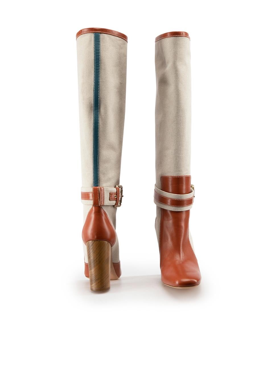 Malone Souliers Malone Souliers x Roksanda Beige Buckle Knee High Boots Size IT In New Condition In London, GB