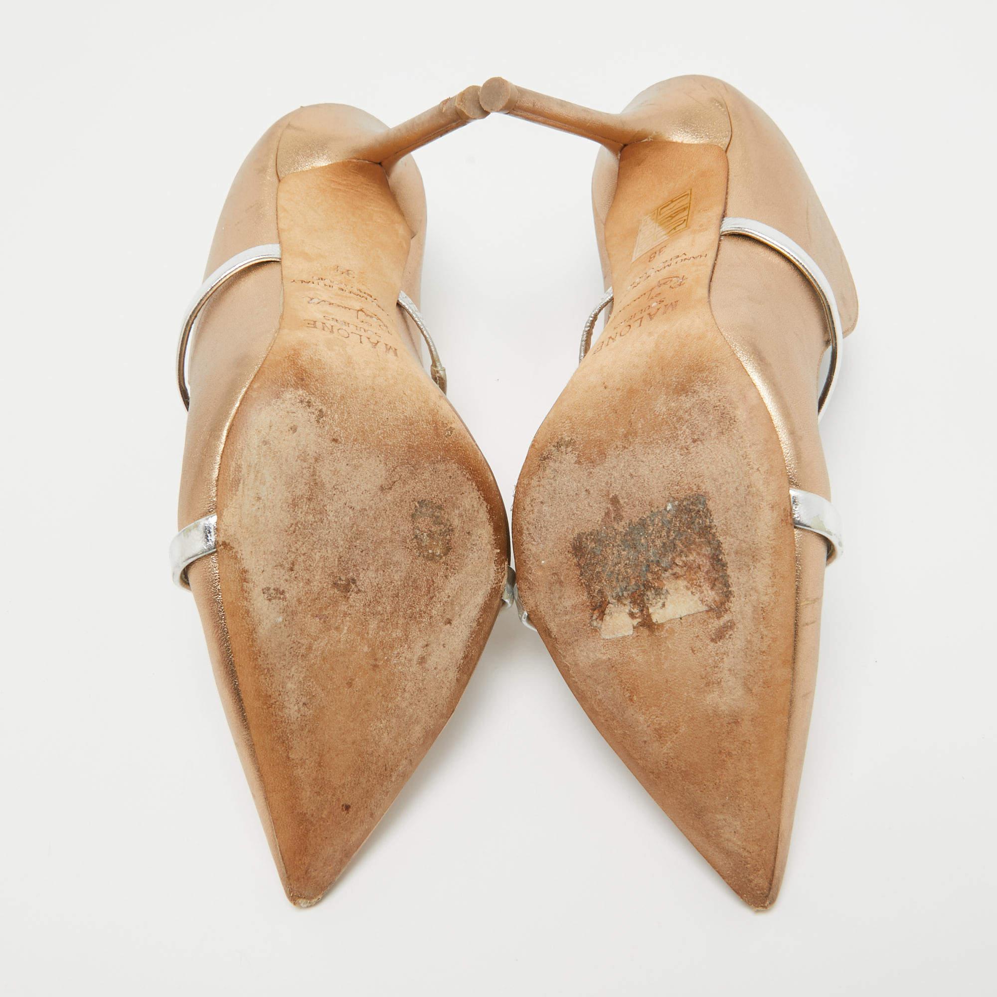 Malone Souliers Mules Maureen en cuir doré métallisé Taille 38 en vente 1