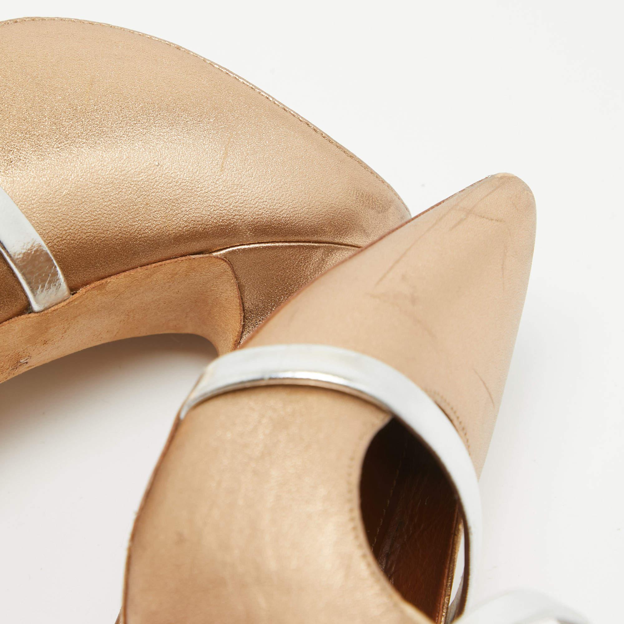 Malone Souliers Mules Maureen en cuir doré métallisé Taille 38 en vente 2