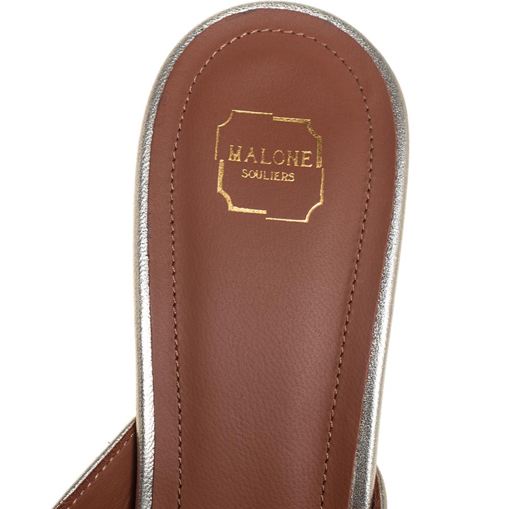 Malone Souliers Metallic Gold Leather Missy Open Toe Mules Size 40.5 1