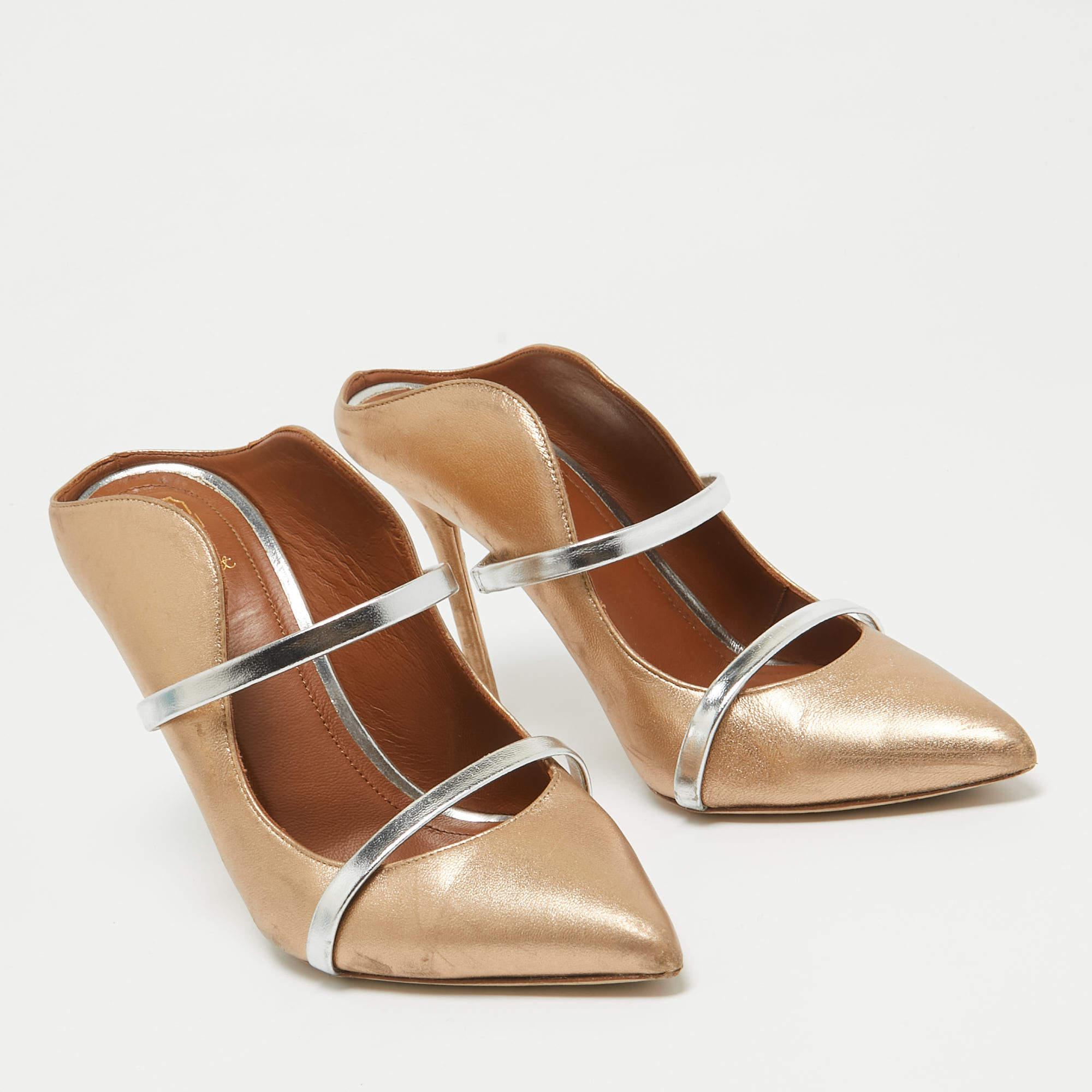 Malone Souliers Mules Maureen en cuir métallisé Taille 38 Bon état - En vente à Dubai, Al Qouz 2