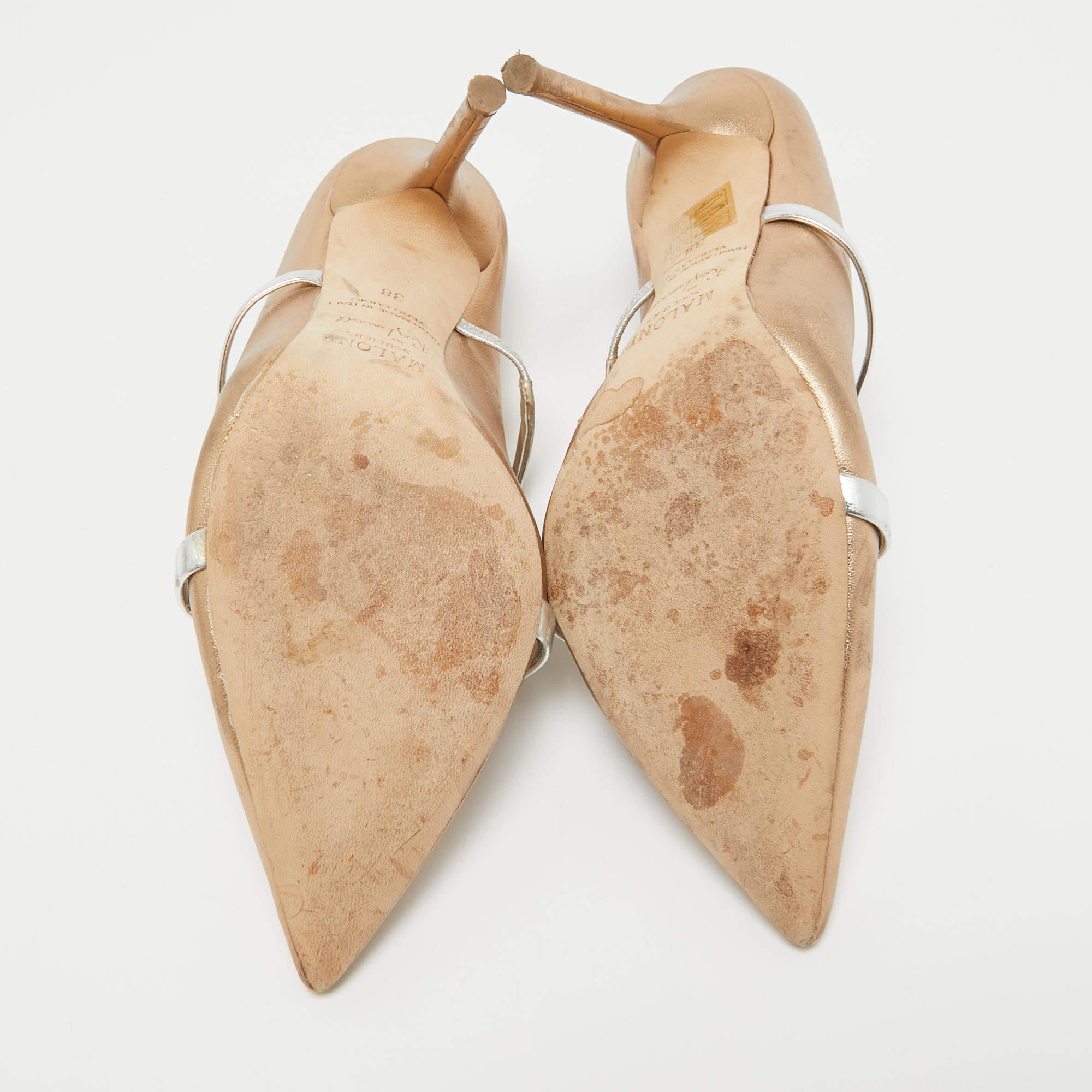 Malone Souliers Mules Maureen en cuir métallisé Taille 38 en vente 1