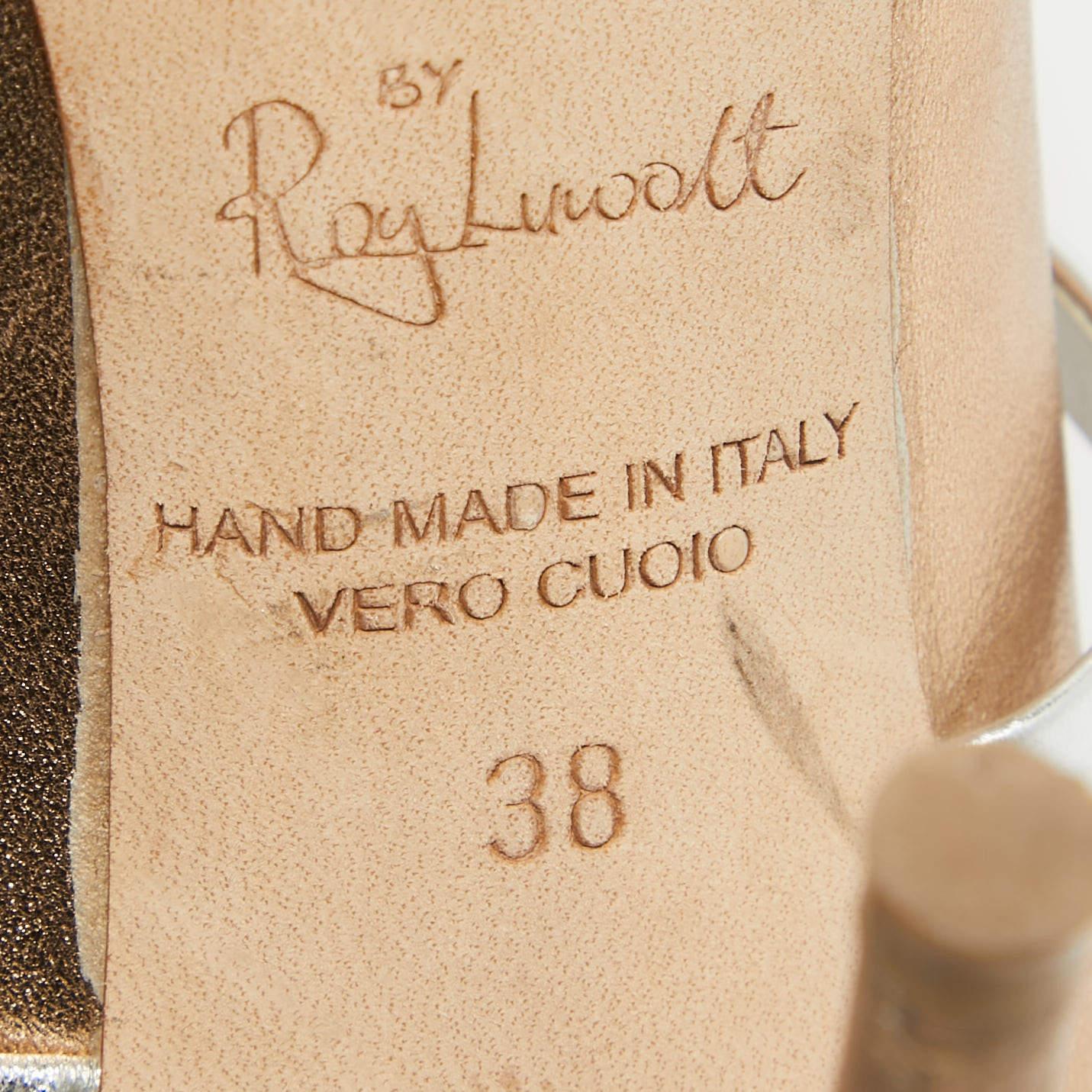 Malone Souliers Mules Maureen en cuir métallisé Taille 38 en vente 2