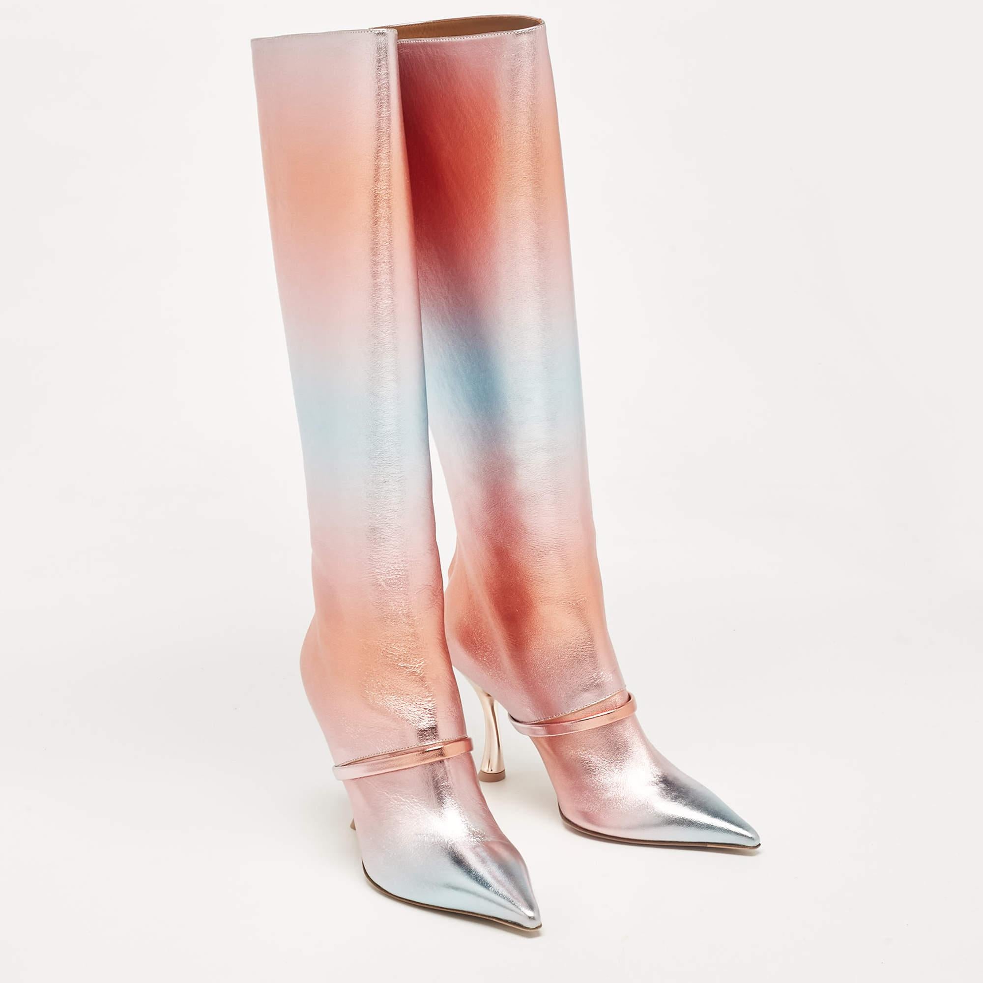 Malone Souliers Bottes longueur genou en cuir multicolore, taille 37 Neuf - En vente à Dubai, Al Qouz 2