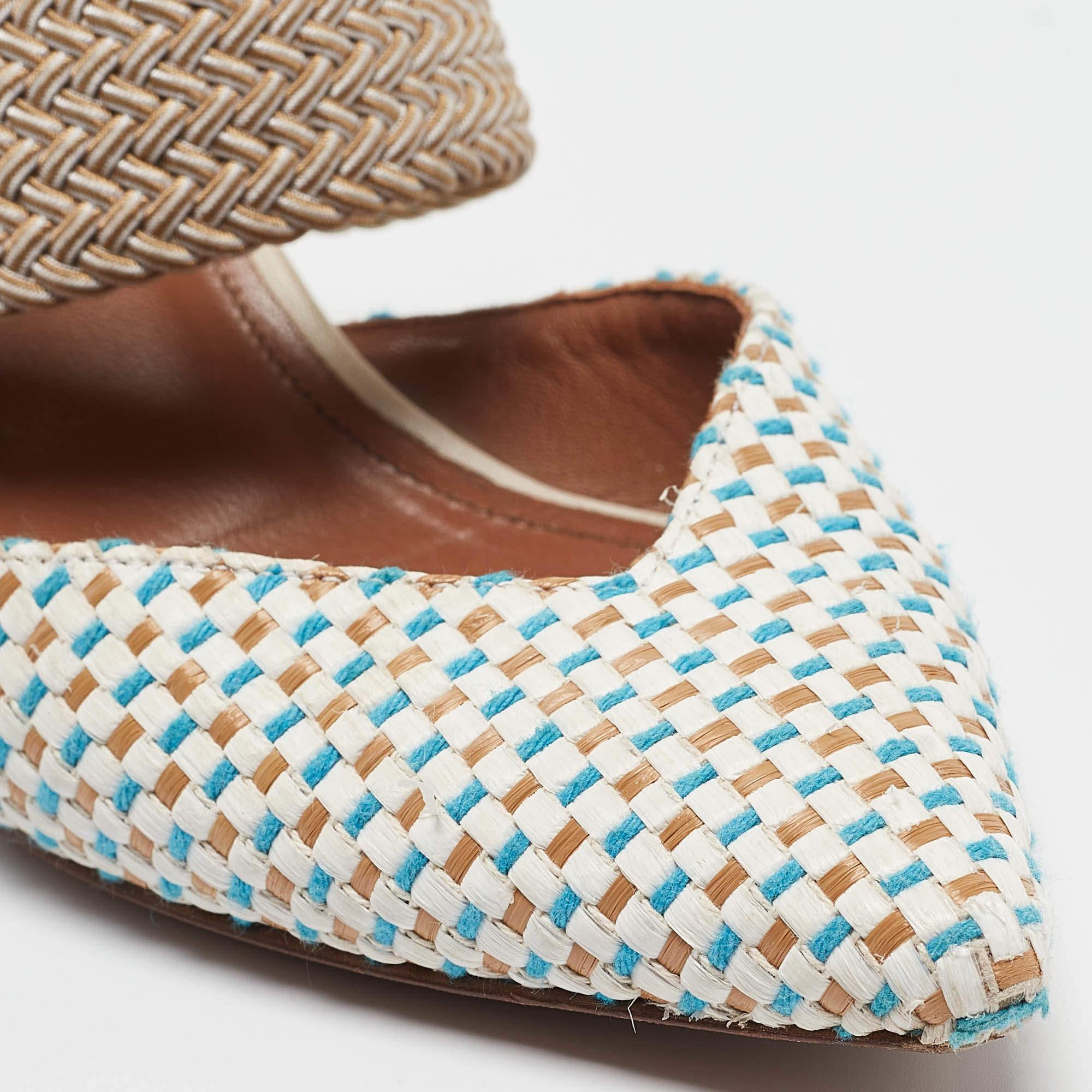 Malone Souliers Mules Maisie en raphia multicolore, taille 36 en vente 3