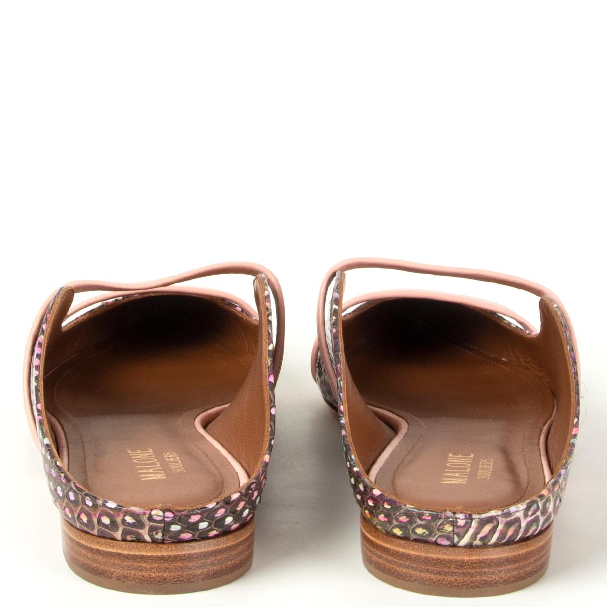 MALONE SOULIERS multicolor SNAKESKIN MAUREEN Ballet Flats Shoes 38 In New Condition In Zürich, CH