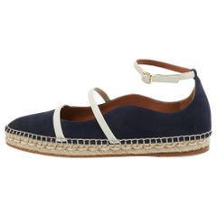 Malone Souliers Navy Blue Suede Selina Espadrilles Sandals Size 38