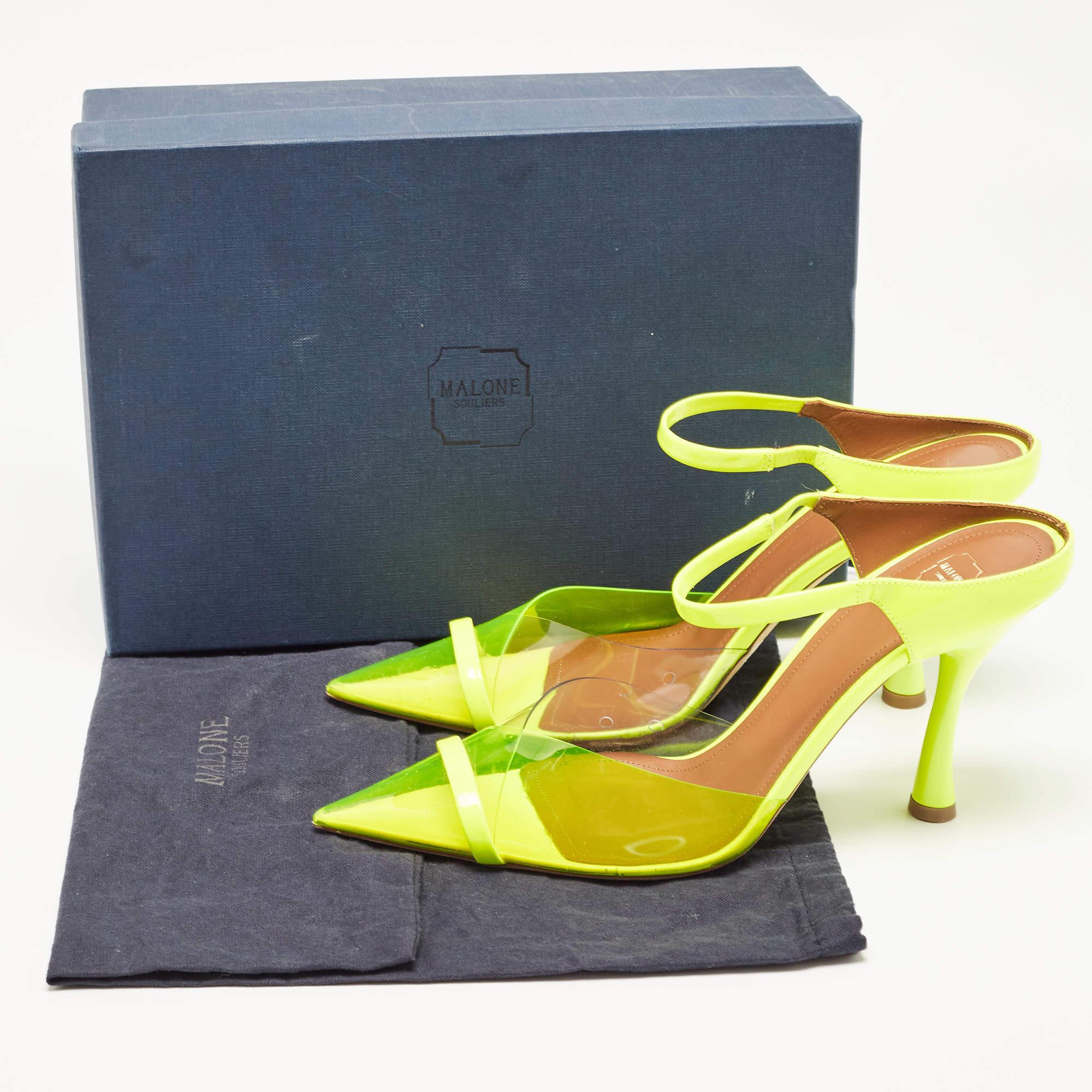 Malone Souliers Tacco giallo neon Iona Mules Taglia 40.5 5