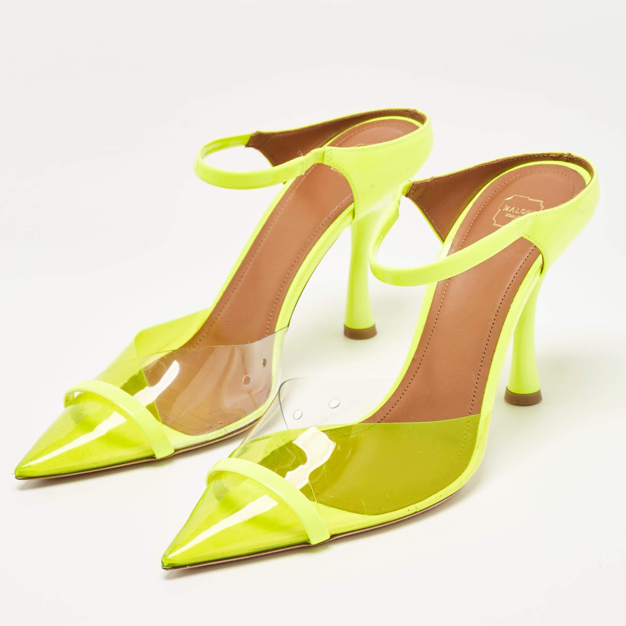 Malone Souliers Tacco giallo neon Iona Mules Taglia 40.5 2