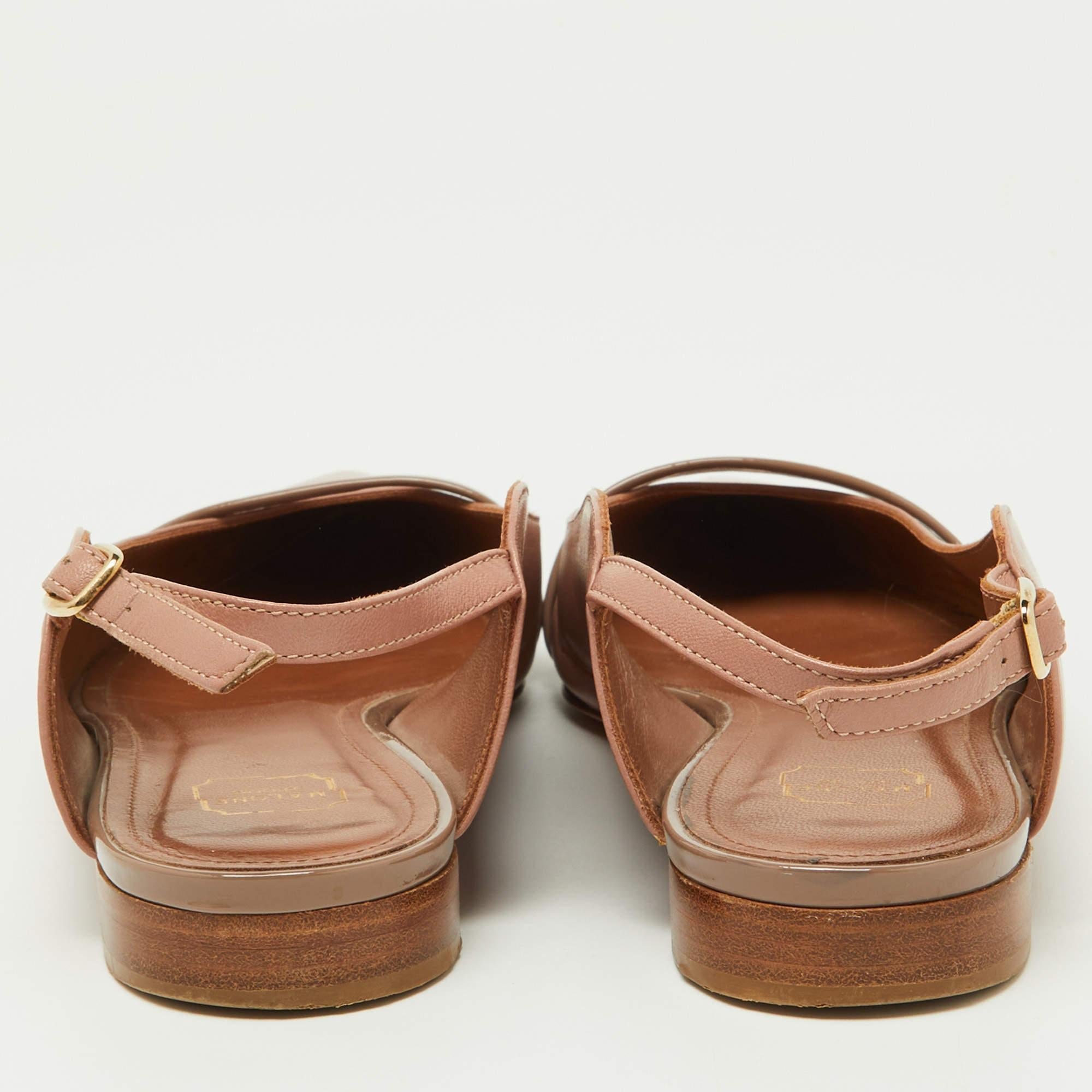 Women's Malone Souliers Old Rose Leather Pointed Toe Mules Size 38 For Sale