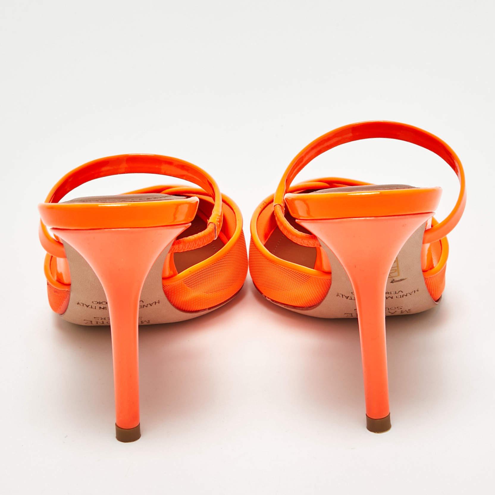 Donna Malone Souliers - Mules in rete e vernice arancione Clio Taglia 35 in vendita