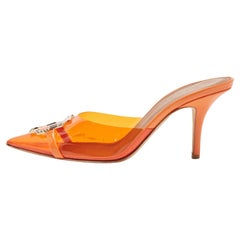 Malone Souliers Orange PVC Missy Pointed Toe Sandals Size 38.5