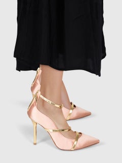 Malone Souliers Rosa & Gold Satin Robyn Heels Größe IT 37