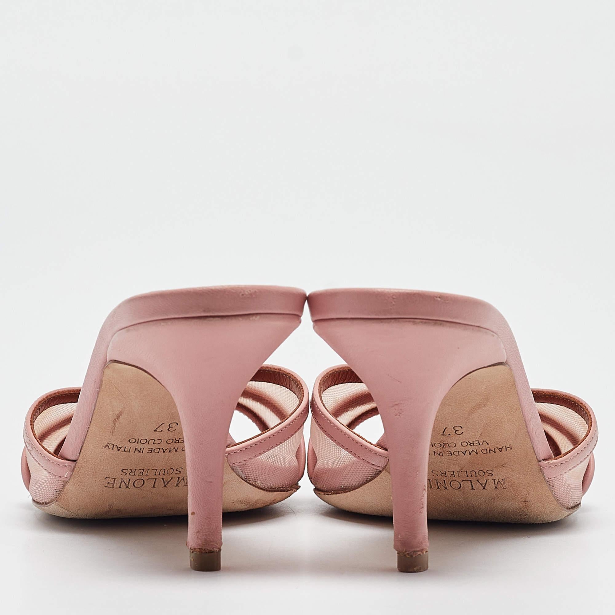 Donna Malone Souliers Sandali Perla in pelle e rete rosa misura 37