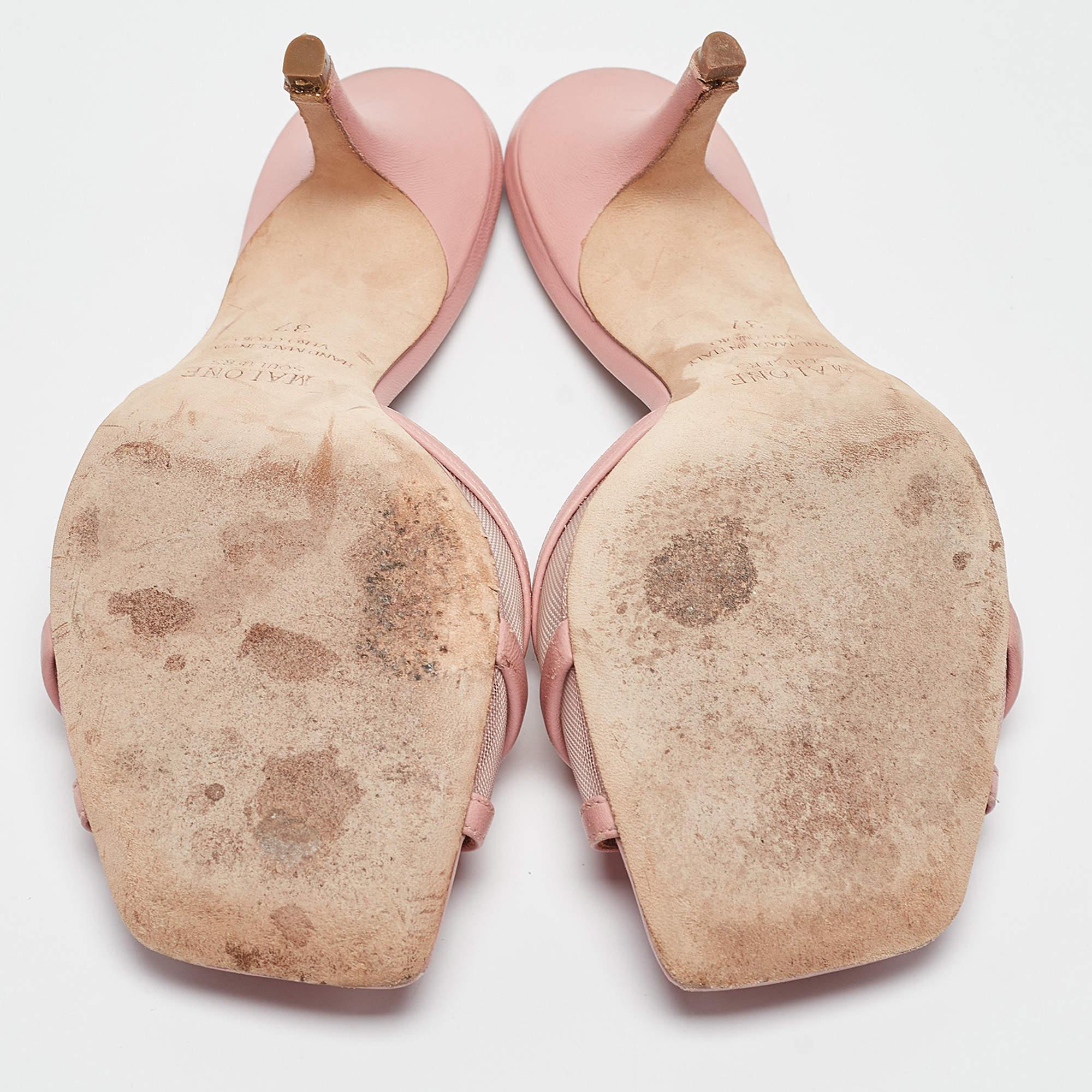 Malone Souliers Sandali Perla in pelle e rete rosa misura 37 1